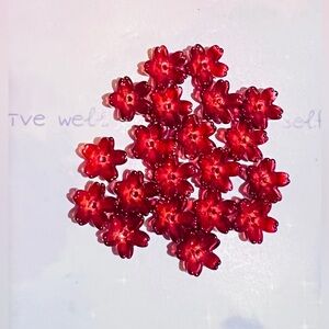 DIY ACCESSORIES - Red Glass Sakura Flower Beads For Your Design